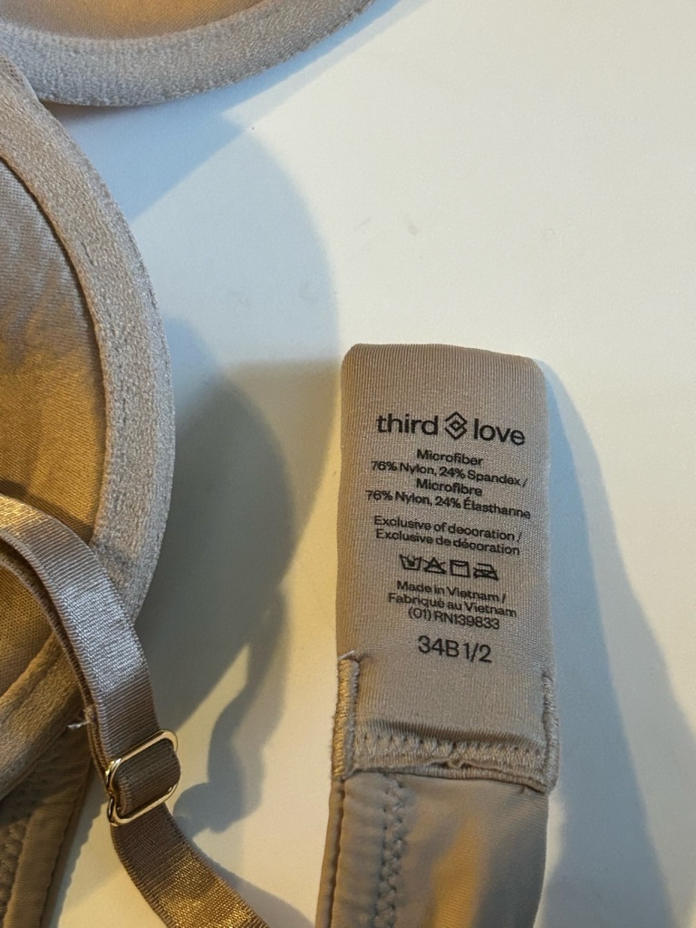 ThirdLove Smooth Molded Underwire Bra in Nude Taupe- size 34B 1/2 - Picture 6 of 6
